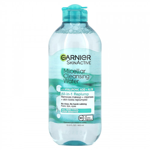 Garnier, SkinActive, мицеллярная очищающая вода с гиалуроновой кислотой и алоэ, 400 мл (13,5 жидк. Унции)