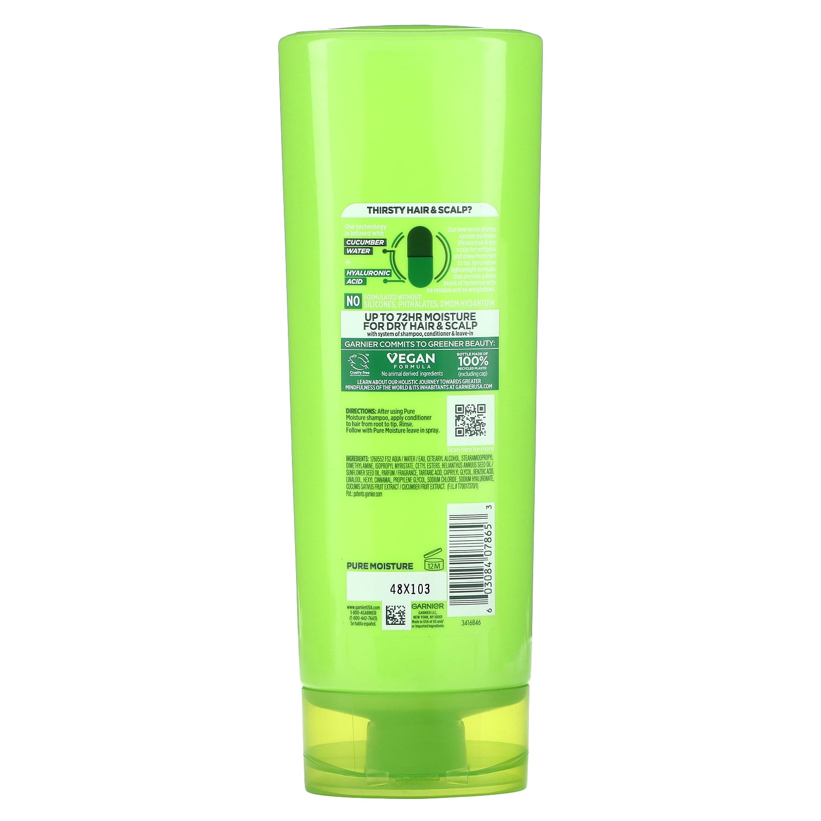 Garnier, Pure Moisture, увлажняющий кондиционер, для сухих волос и кожи головы, 334 мл (11,3 жидк. Унции)