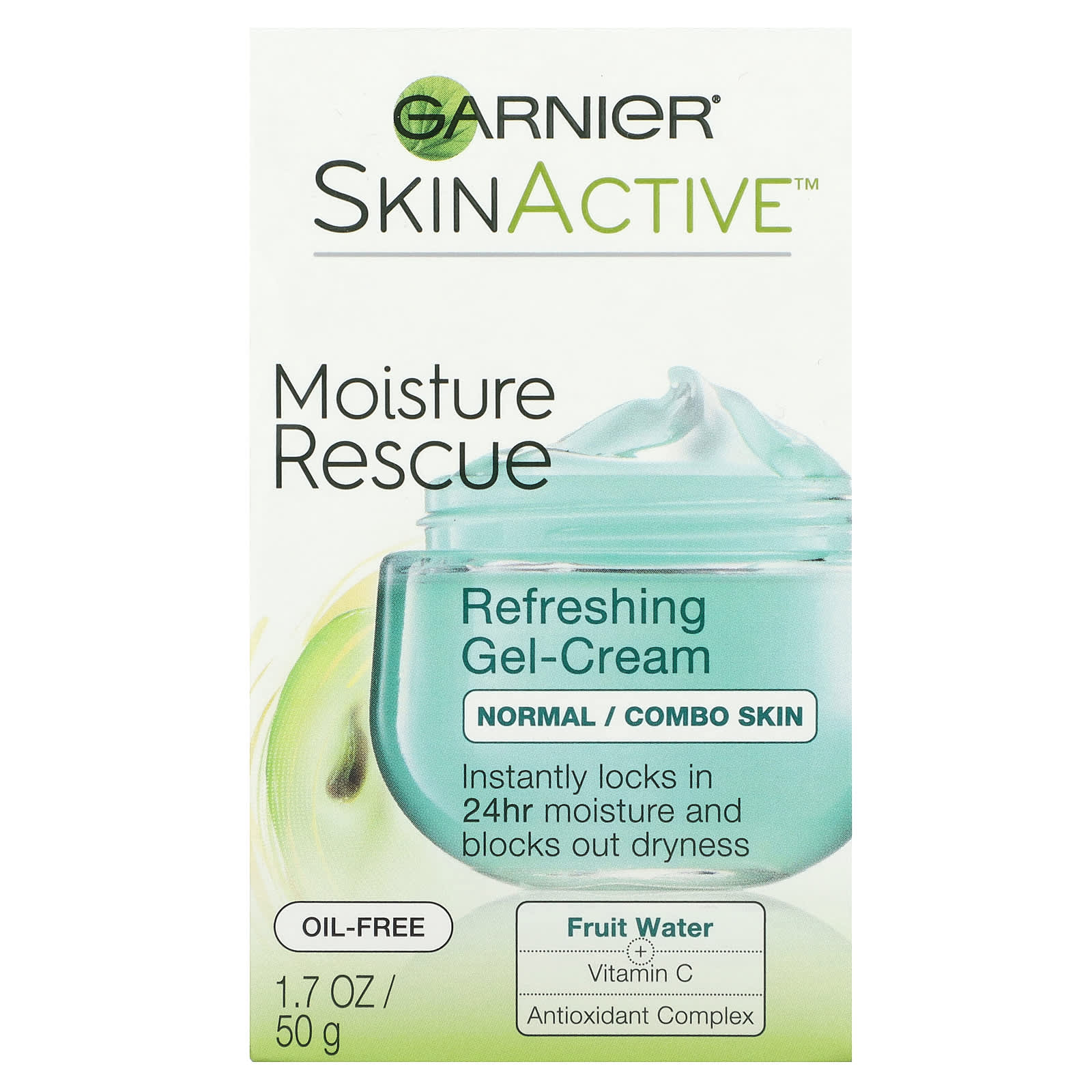 Garnier, SkinActive, освежающий гель-крем, для нормальной / комбинированной кожи, 50 г (1,7 унции)