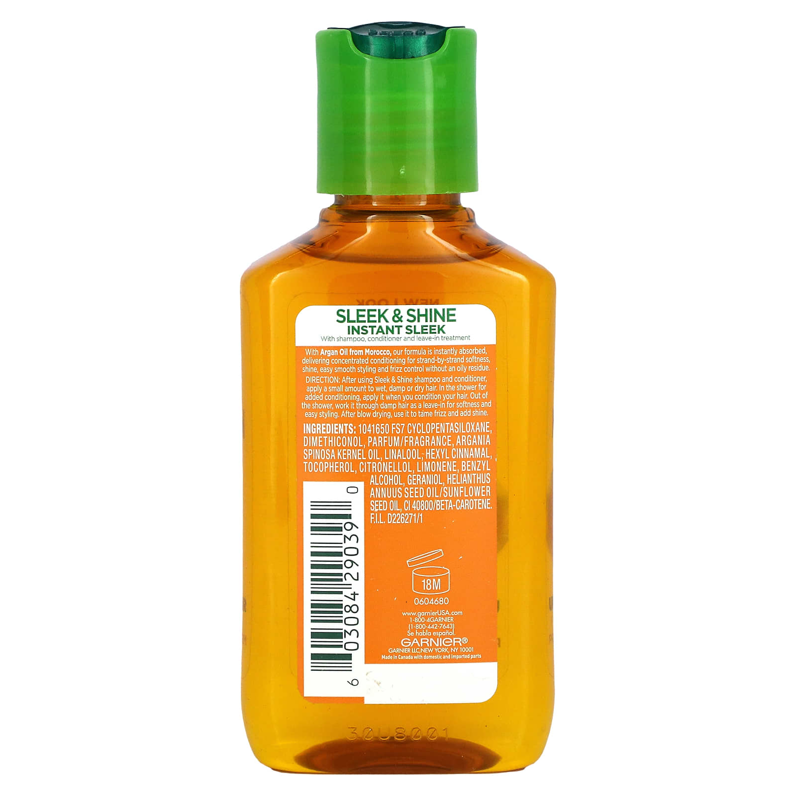 Garnier, Fructis, Sleek & Shine, Moroccan Sleek, масло для волос, 111 мл