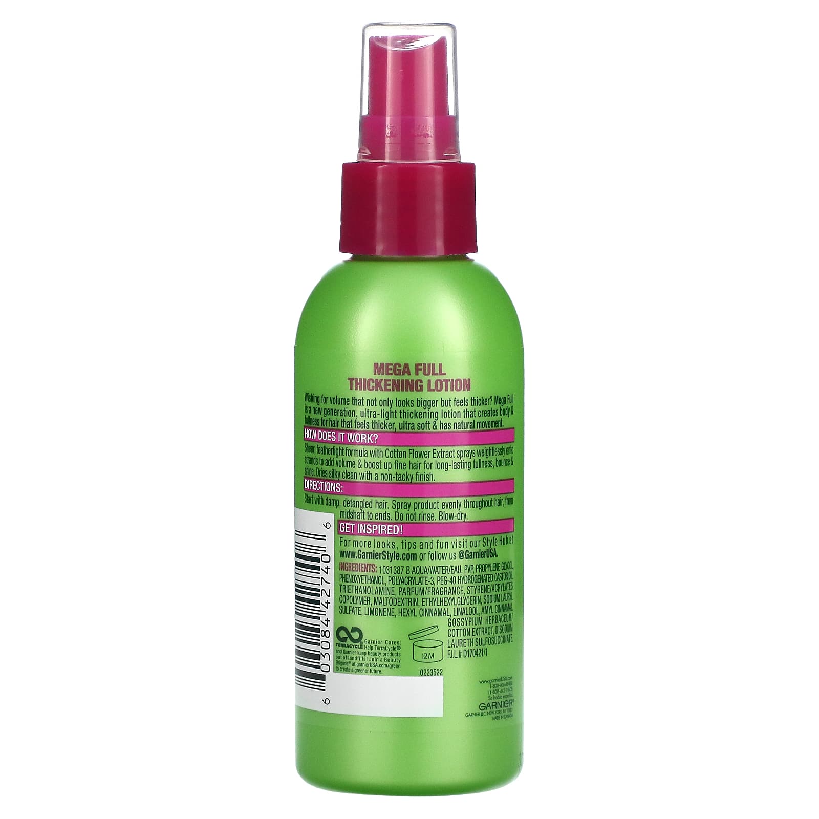 Garnier, Fructis Style, Mega Full, уплотняющий лосьон, 145 мл