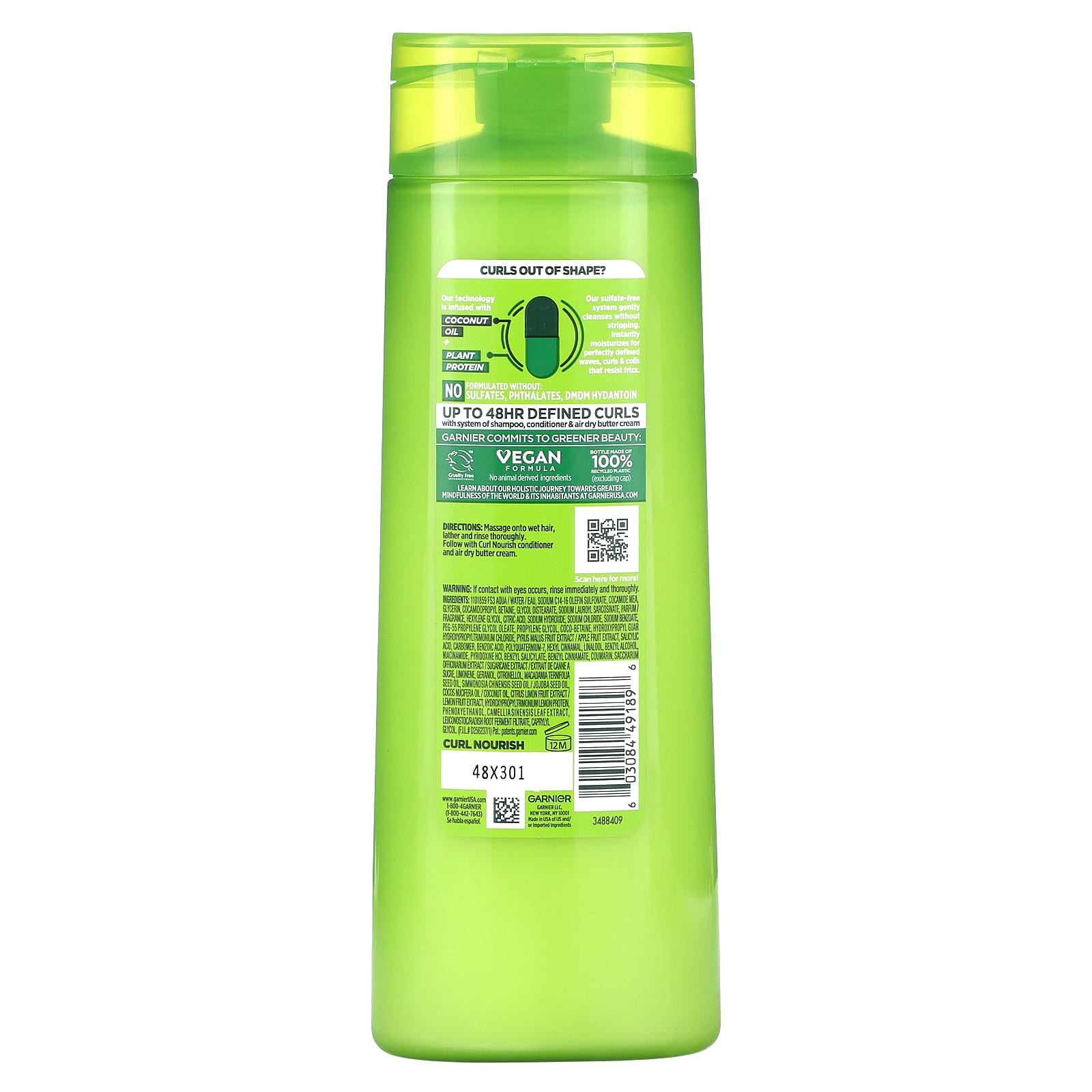 Garnier, Curl Nourish, увлажняющий шампунь, для всех типов локонов, 370 мл (12,5 жидк. Унции)