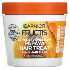Garnier, Fructis, Damage Repair +, средство для волос из папайи, маска для волос 3 в 1, 100 мл (3,4 жидк. Унции)