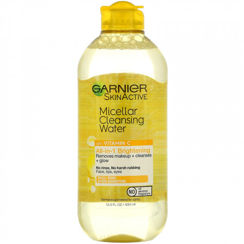 Garnier, SkinActive, Мицеллярная очищающая вода с витамином C, 13,5 жидких унций (400 мл)