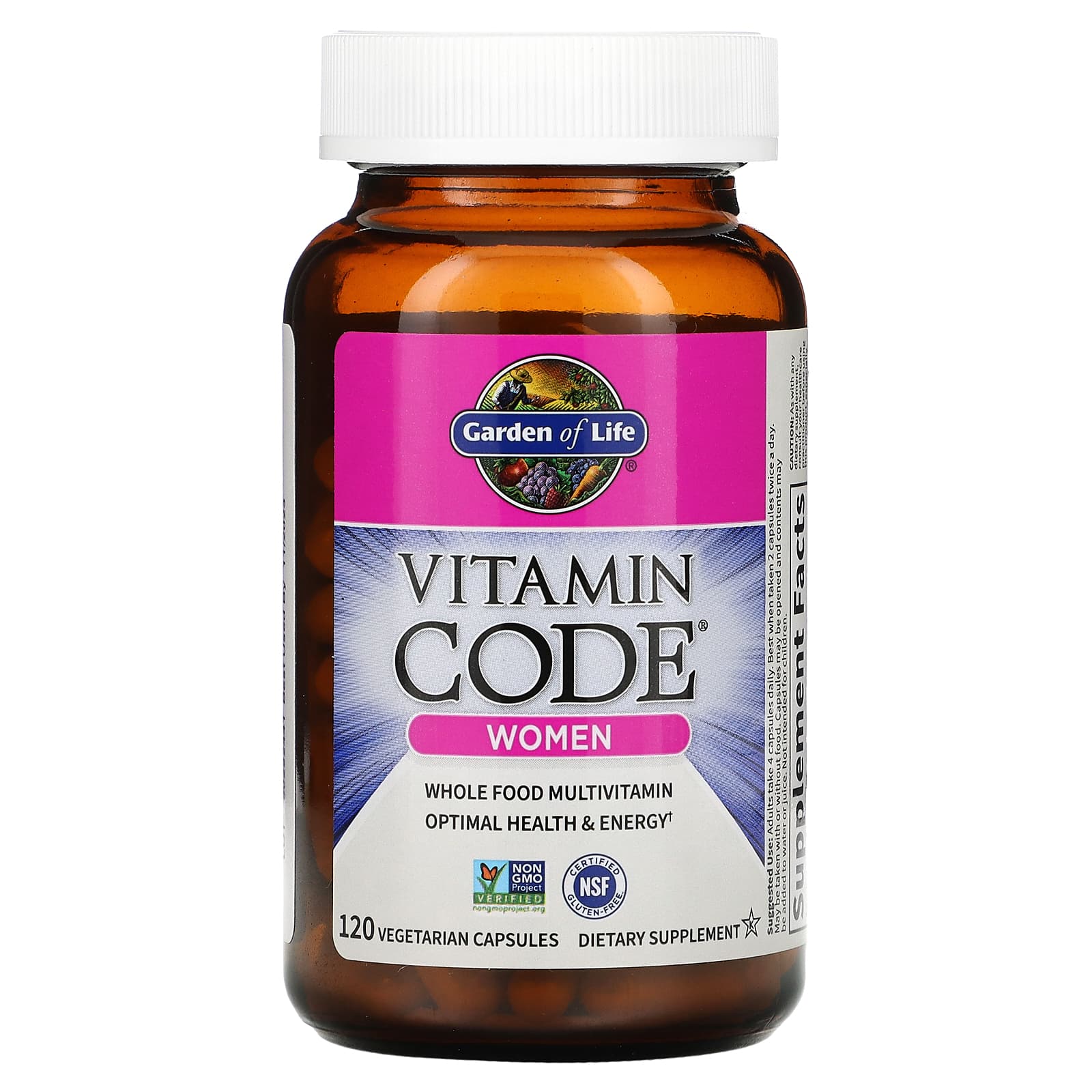 Garden of Life, Vitamin Code, мультивитамины из цельных продуктов для женщин, 120 вегетарианских капсул