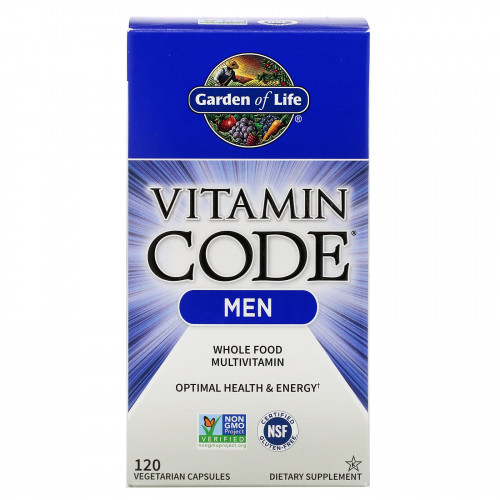 Garden of Life, Vitamin Code, мультивитамины из цельных продуктов для мужчин, 120 вегетарианских капсул