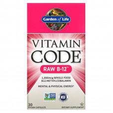 Garden of Life, Vitamin Code, RAW B12, 30 растительных капсул