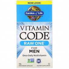 Garden of Life, Vitamin Code, RAW One, мультивитаминная добавка для мужчин (для приема 1 раз в день), 75 вегетарианских капсул