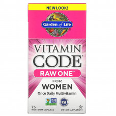 Garden of Life, Vitamin Code, RAW One, мультивитаминная добавка для женщин (для приема 1 раз в день), 75 вегетарианских капсул