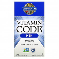 Garden of Life, Vitamin Code, мультивитамины из цельных продуктов для мужчин, 240 вегетарианских капсул