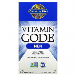 Garden of Life, Vitamin Code, мультивитамины из цельных продуктов для мужчин, 240 вегетарианских капсул