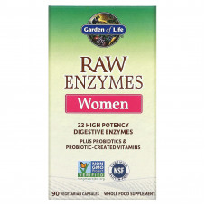 Garden of Life, Ферменты RAW Enzymes для женщин, 90 вегетарианских капсул