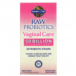 Garden of Life, RAW Probiotics, для восстановления микрофлоры влагалища, 50 млрд, 30 вегетарианских капсул