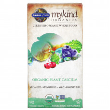 Garden of Life, My Kind Organics, органический растительный кальций, 90 веганских таблеток