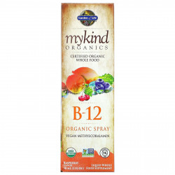 Garden of Life, MyKind Organics, органический спрей с витамином B12, со вкусом малины, 58 мл (2 жидк. унции)