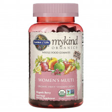 Garden of Life, MyKind Organics, мультивитамины для женщин, органические ягоды, 120 веганских жевательных таблеток