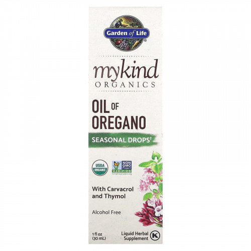 Garden of Life, MyKind Organics, масло орегано, сезонные капли, 30 мл (1 жидк. унция)