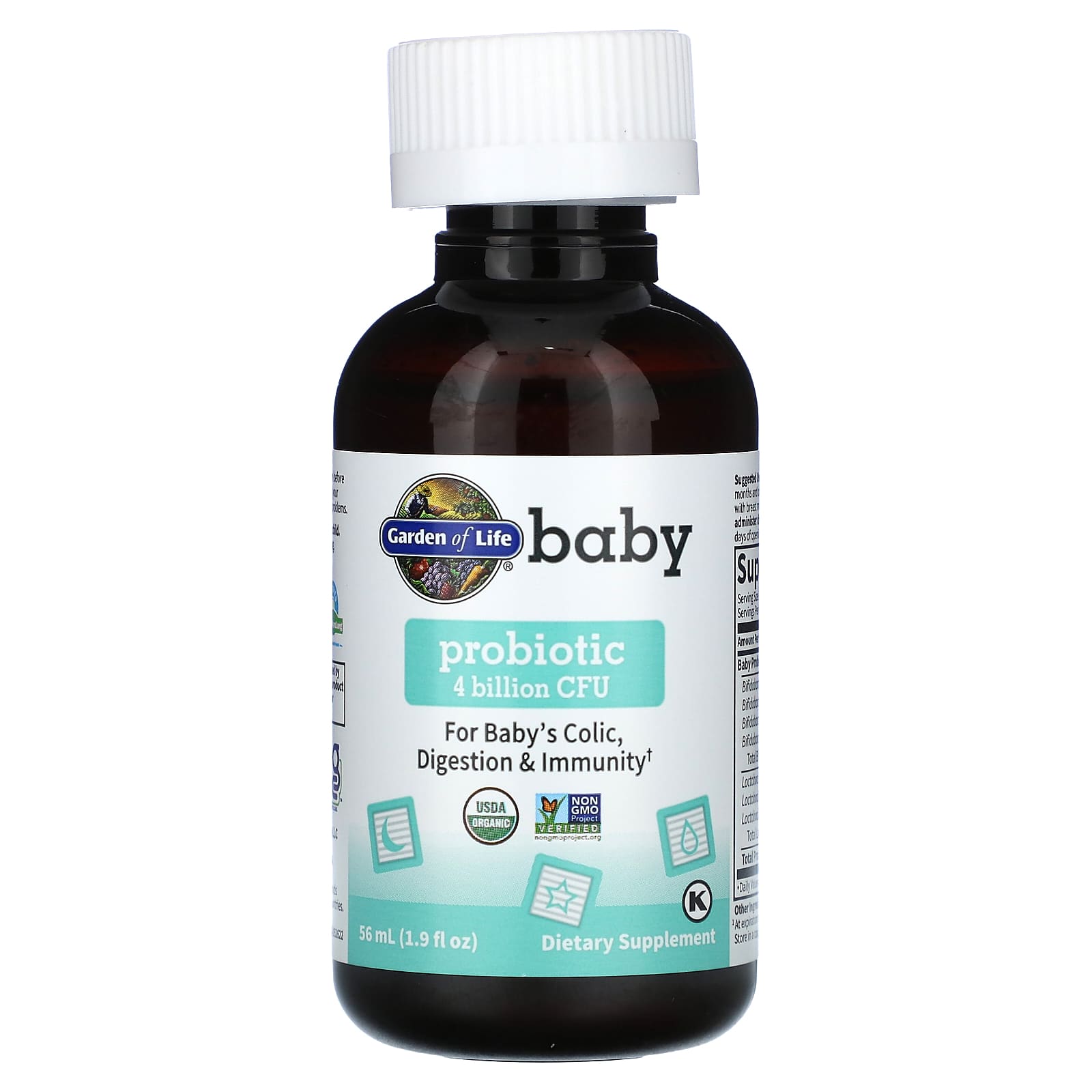 Garden of Life, Baby, Probiotic, пробиотик для детей, 4 млрд КОЕ, 56 мл (1,9 жидк. унций)