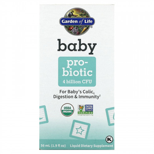 Garden of Life, Baby, Probiotic, пробиотик для детей, 4 млрд КОЕ, 56 мл (1,9 жидк. унций)