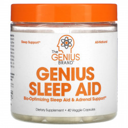 The Genius Brand, Genius Sleep Aid, добавка для улучшения качества сна, 40 растительных капсул