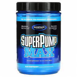 Gaspari Nutrition, SuperPump Max, синий малиновый лед, 640 г (1,41 фунта)