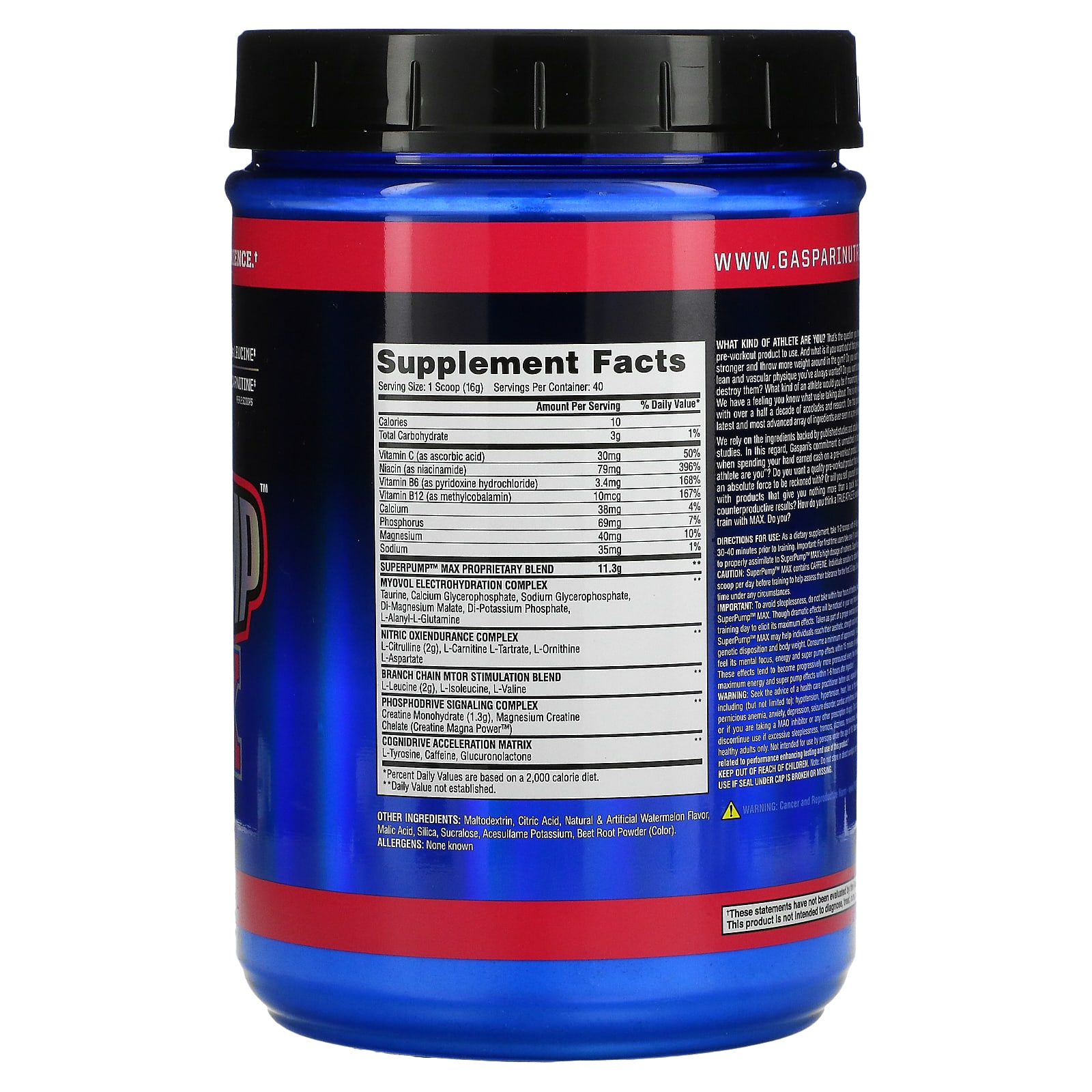 Gaspari Nutrition, SuperPump Max, арбуз, 640 г (1,41 фунта)