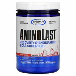 Gaspari Nutrition, Aminolast, супер-BCAA для восстановления и выносливости, фруктовый пунш, 420 г (14,8 унций)