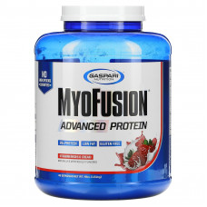 Gaspari Nutrition, MyoFusion, улучшенный протеин, клубника и сливки, 1,81 кг (4 фунта)