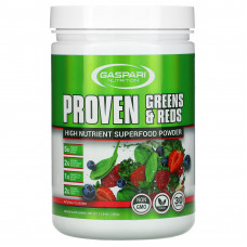Gaspari Nutrition, Proven Greens & Reds, суперфуд в порошке с высоким содержанием питательных веществ, с натуральным вкусом, 360 г (12,69 унции)