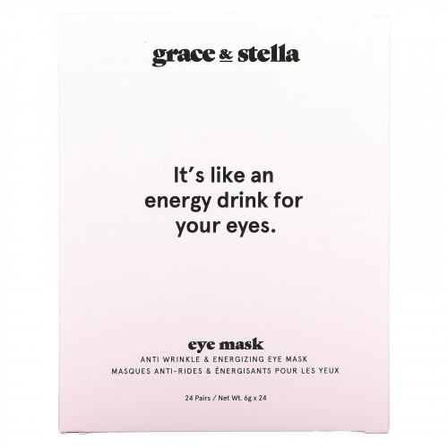 Grace & Stella, Бодрящая маска для глаз против морщин, 24 пары, по 6 г