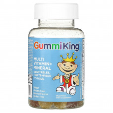 GummiKing, мультивитамины и микроэлементы, овощи, фрукты и клетчатка для детей, 60 жевательных таблеток