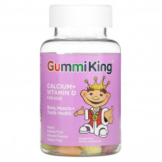 GummiKing, кальций и витамин D для детей, 60 жевательных мармеладок
