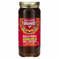 Heavenly Organics, 100% органический акациевый мед, необработанный и нефильтрованный, 624 г (22 унции)