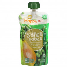 Happy Family Organics, Happytot, Superfoods, органические груши, зеленая фасоль и горох + суперчиа, 120 г (4,22 унции)