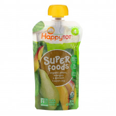 Happy Family Organics, HappyTot, SuperFoods, органические груши, манго, шпинат и супер чиа, 120 г (4,22 унции)