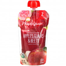 Happy Family Organics, Happy Baby, органическое детское питание, от 6 месяцев, яблоки, гуава и свекла, 113 г (4 унции)