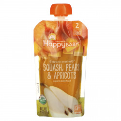 Happy Family Organics, Happy Baby, органическое детское питание, для детей от 6 месяцев, тыква, груши и абрикосы, 113 г (4 унции)