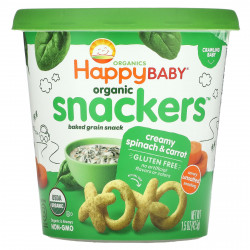 Happy Family Organics, Organic Snackers, сливочный шпинат и морковь, 42,5 г (1,5 унции)