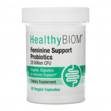 HealthyBiom, Пробиотики для поддержания женского здоровья, 25 млрд КОЕ, 30 растительных капсул