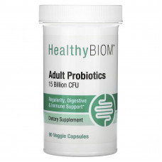 HealthyBiom, Пробиотики для взрослых, 15 млрд КОЕ, 90 растительных капсул