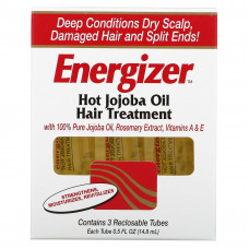 Hobe Labs, Energizer, лечение волос горячим маслом жожоба, 3 тюбика с повторно закрывающейся крышкой, 14,8 мл каждый