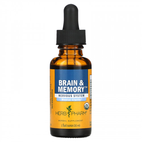 Herb Pharm, Brain & Memory (мозг и память), нервная система, 1 жидкая унция (30 мл)