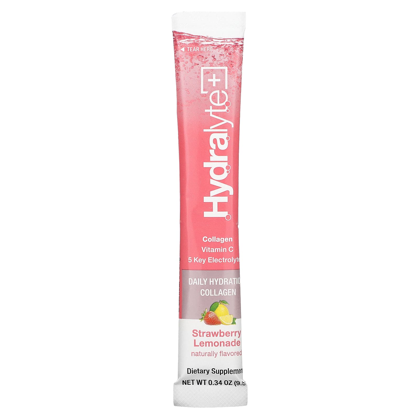 Hydralyte, Advanced Hydration, Verisol Collagen, клубничный лимонад, 12 пакетиков с порошком по 9,5 г (0,34 унции)