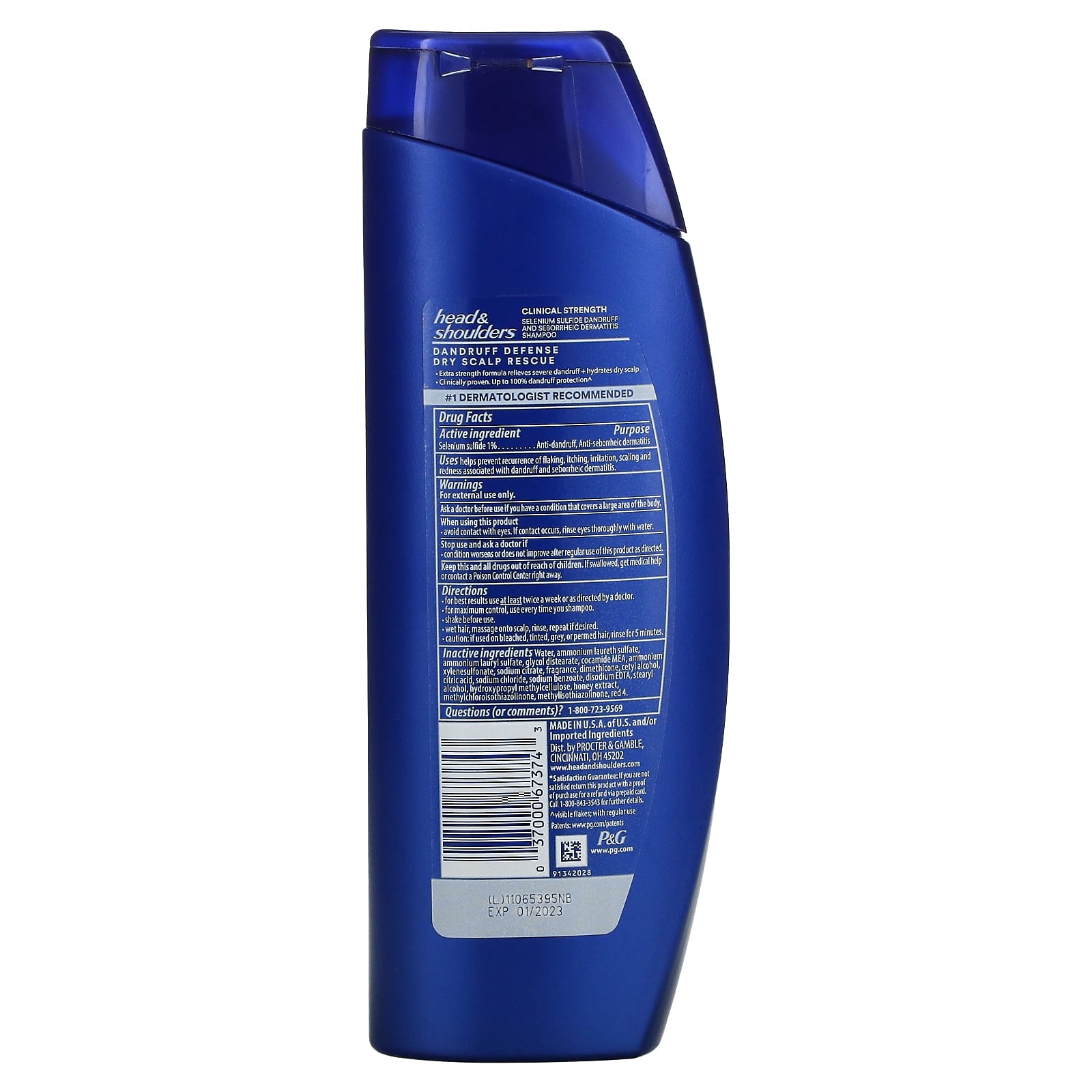 Head & Shoulders, Clinical Strength, шампунь от перхоти, средство для сухой кожи головы, 400 мл (13,5 жидк. Унции)