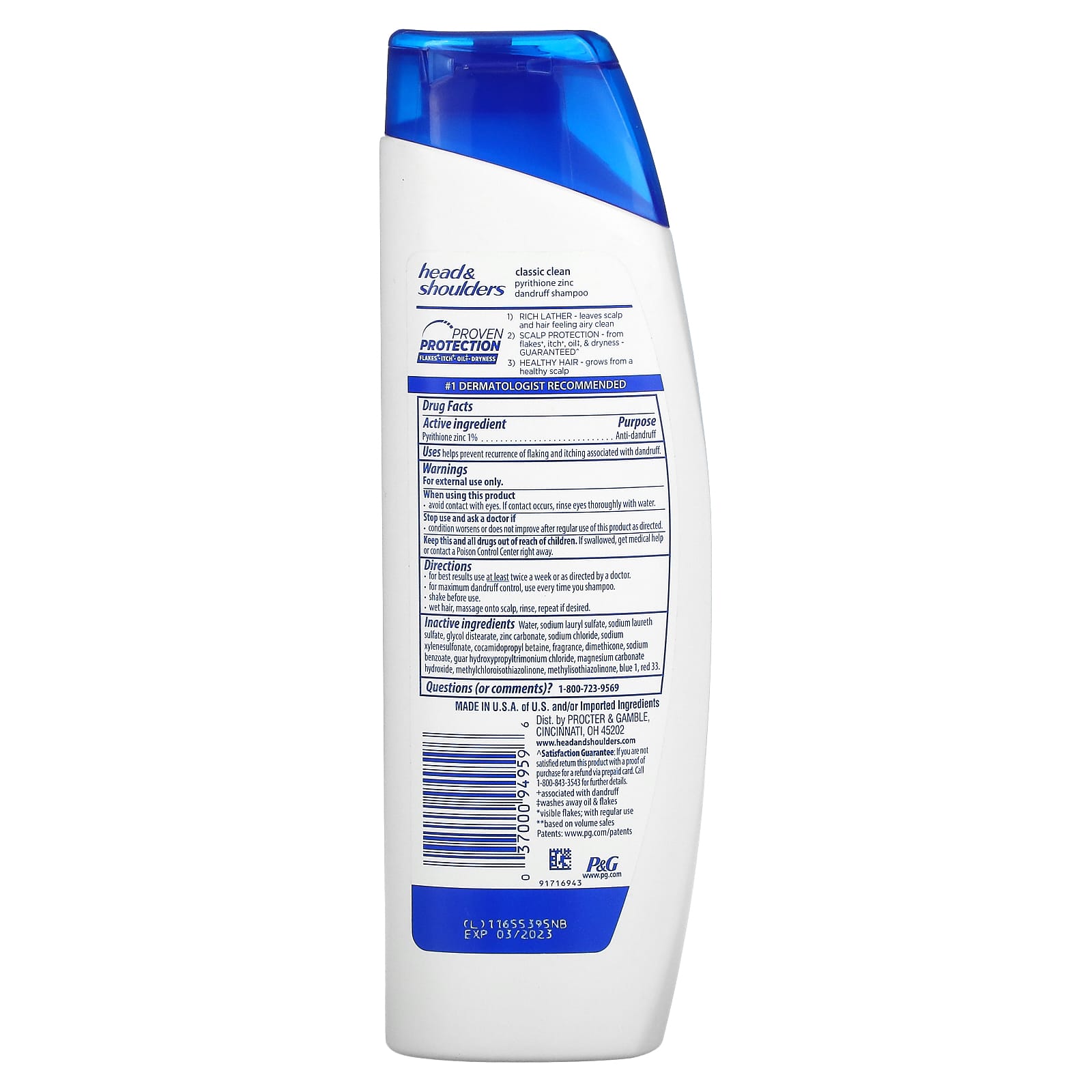 Head & Shoulders, Ежедневный шампунь, классическое очищение, 250 мл (8,45 жидк. Унции)