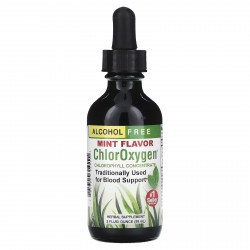 Herbs Etc., ChlorOxygen, концентрат хлорофилла, без спирта, мята, 59 мл (2 жидк. унция)