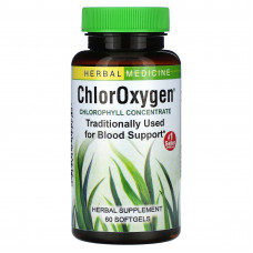 Herbs Etc., ChlorOxygen, концентрат хлорофилла, 60 быстродействующих мягких капсул