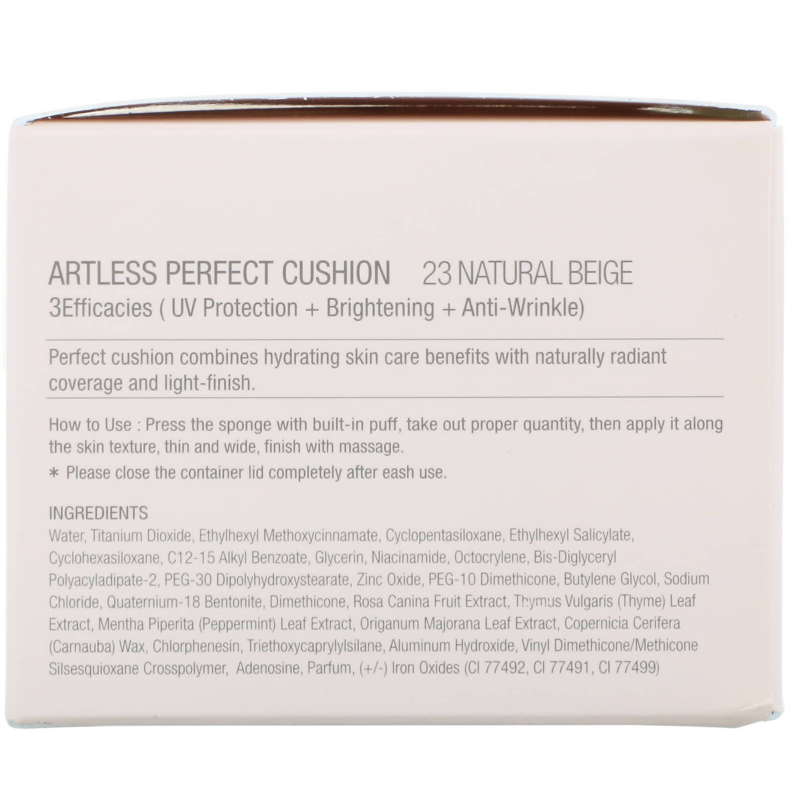 Heimish, Artless Perfect Cushion, легкое тональное средство с запасным блоком, SPF 50+/PA+++, оттенок 23 натуральный бежевый, 2 шт. по 13 г