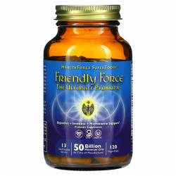 HealthForce Superfoods, Friendly Force, лучший пробиотик, 25 млрд КОЕ, 120 веганских капсул