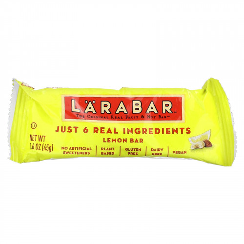 Larabar, The Original Real Fruit & Nut Bar, лимон, 6 батончиков, по 45 г (1,6 унции)